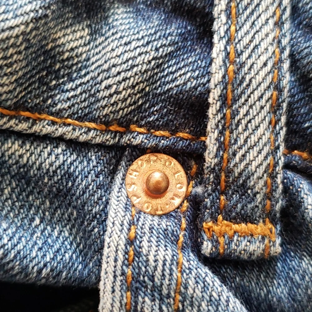 TOPSHOP MOTO Denim Mini w/ Stripe Size 6